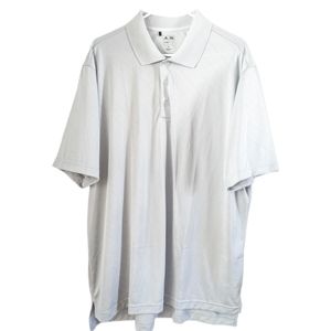 Adidas Golf Polo Shirt Men's XL Gray Short Sleeve Tee Tshirt 3 Stripe Climacool